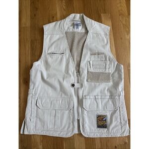 Disney Vest Mens Small Beige‎ California Adventure Park Full Zip Vented Adult